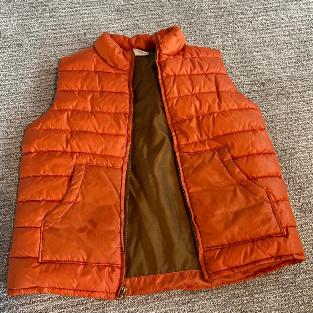 Vintage Orange puffer vest size S